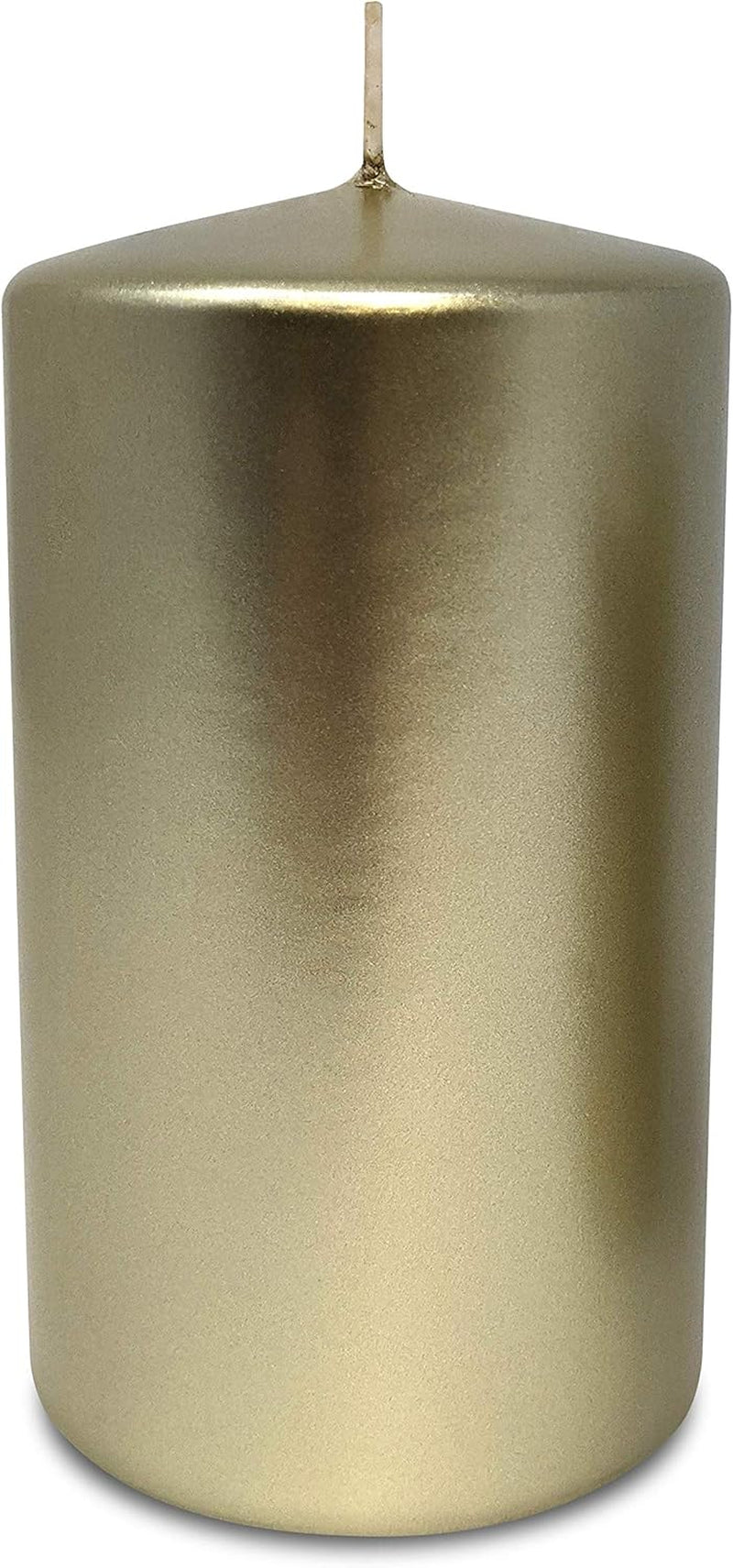 Glam Metallic Cream Gold Pillar Candles - 6 Pack