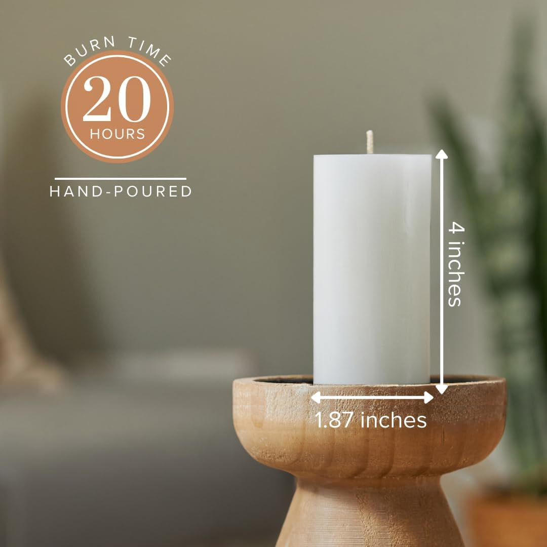 Luxury Smooth White Pillar Candles - Set of 10