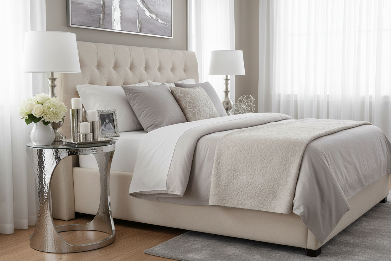 Silver Metal Pillar Candle Holder - Set of 3