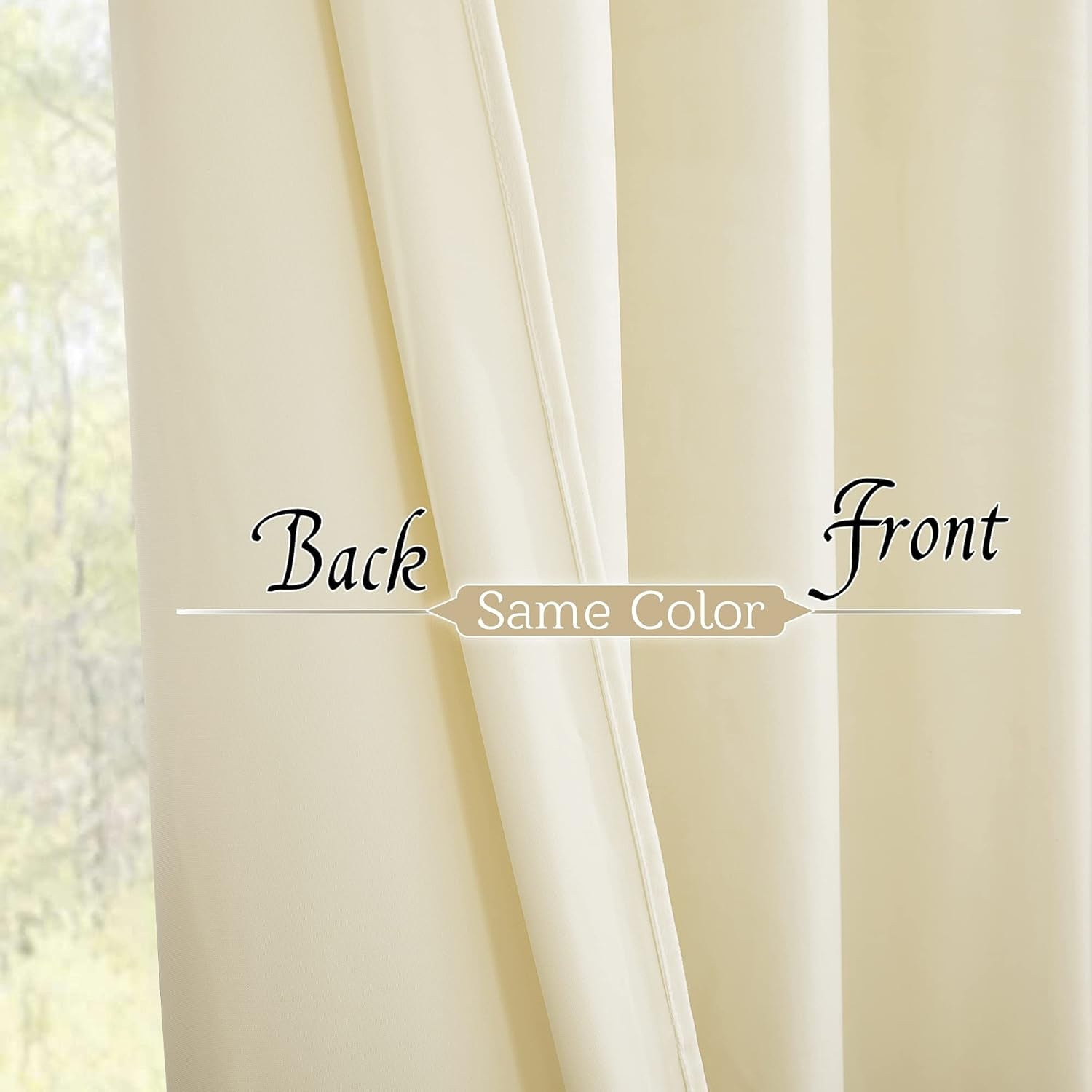 Luxury Ivory Velvet Blackout Curtains -  Set of 2 Panels (84"L x 52"W)