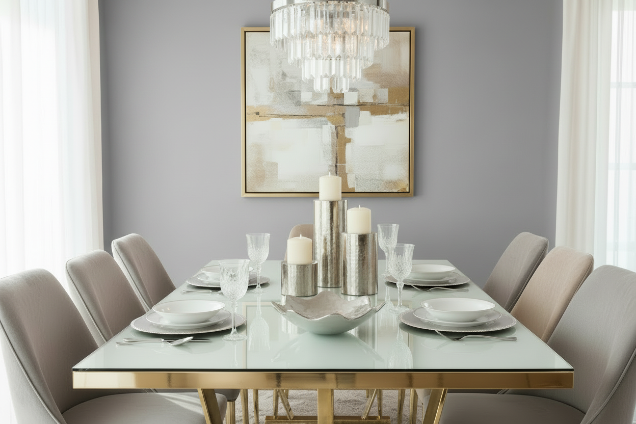 Silver Metal Pillar Candle Holder - Set of 3