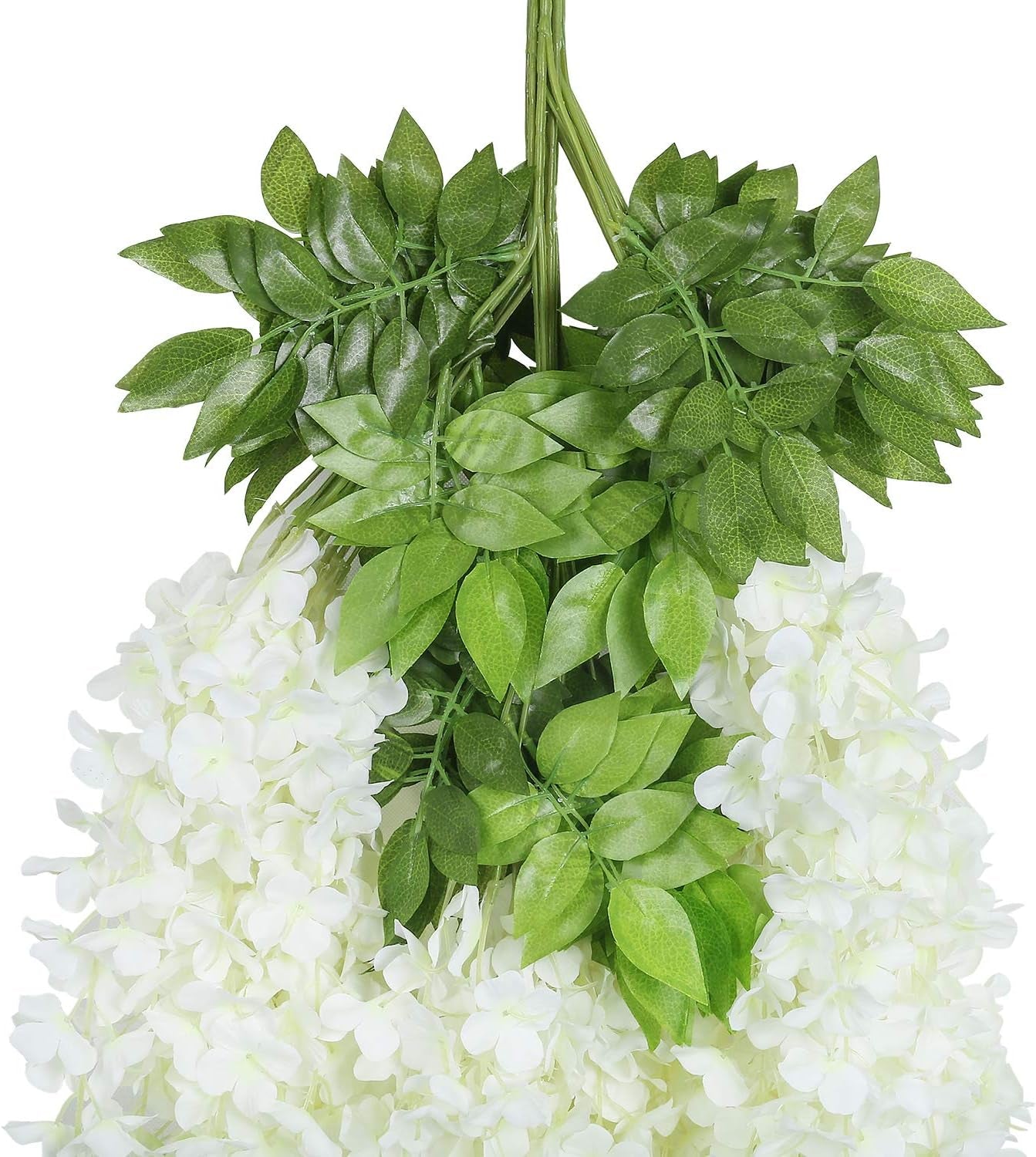  White Wisteria Vine Rattan Hanging - 24 Pack