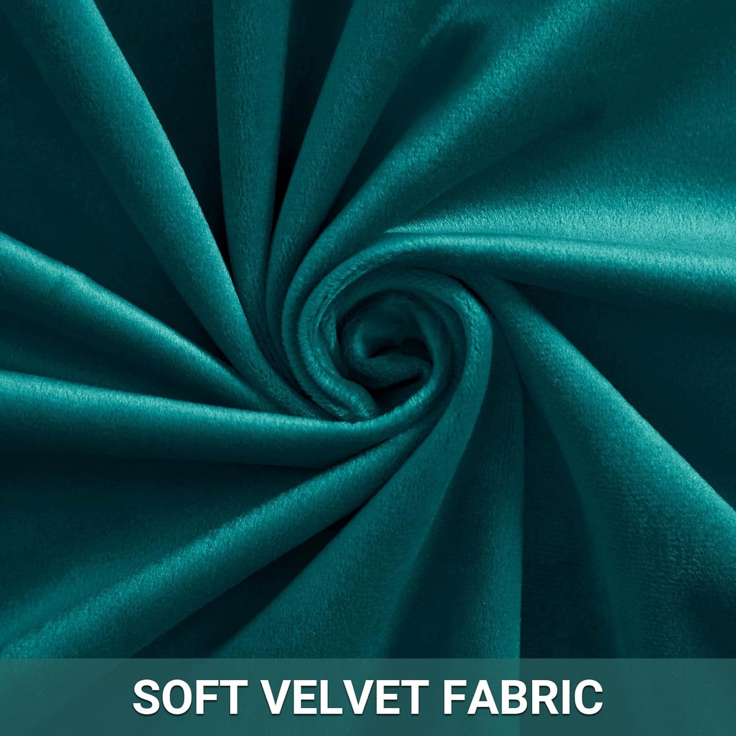 Teal Green Velvet Curtains for Living Room Thermal Insulated Rod Pocket Back Tab Window Curtain for Bedroom 2 Panels 52" W X 108" L