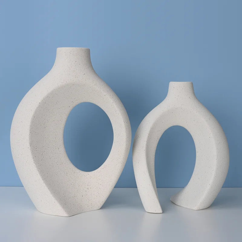 Abstract Handmade Ceramic Vases - Set of 2