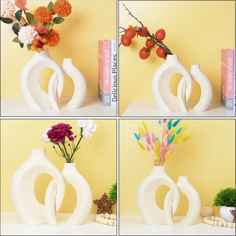 Abstract Handmade Ceramic Vases - Set of 2