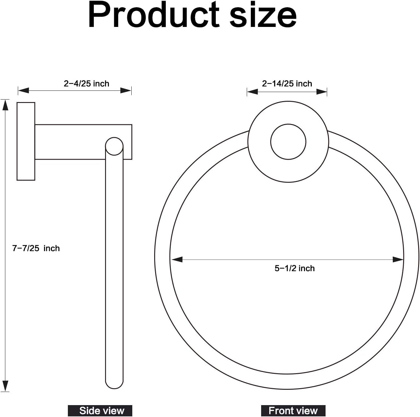 Stainless Steel Towel Ring for Bathroom Hand Towel Holder Modern Circle Towel Hanger round Towel Rack Wall Mounted Brushed Gold (2Pack)