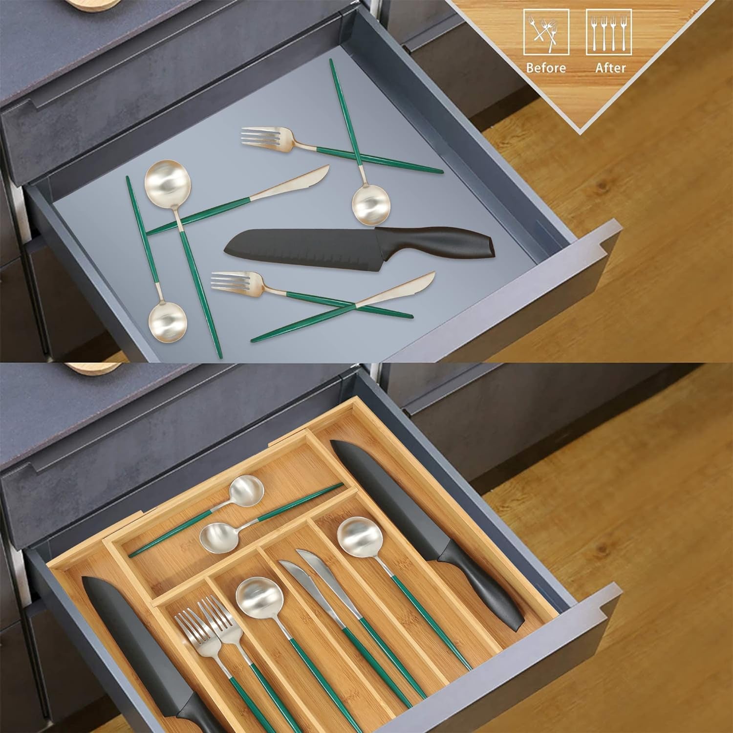 Bamboo Cutlery Tray 