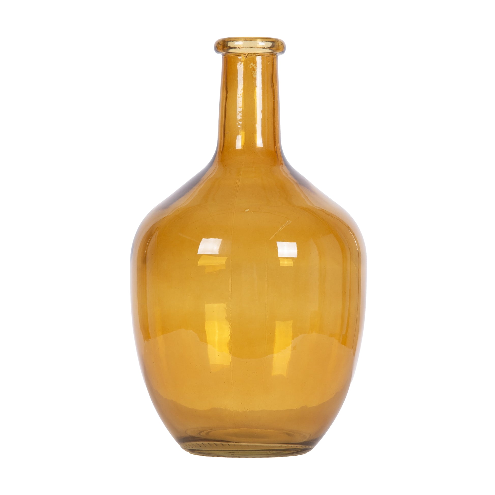 Amber Glass Vases - Set of 2