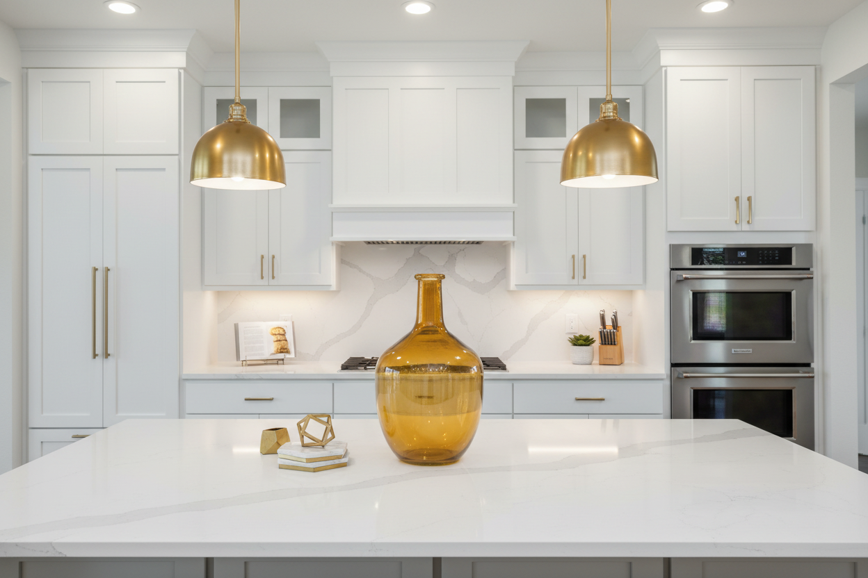 Amber Glass Vases 12” - Set of 2