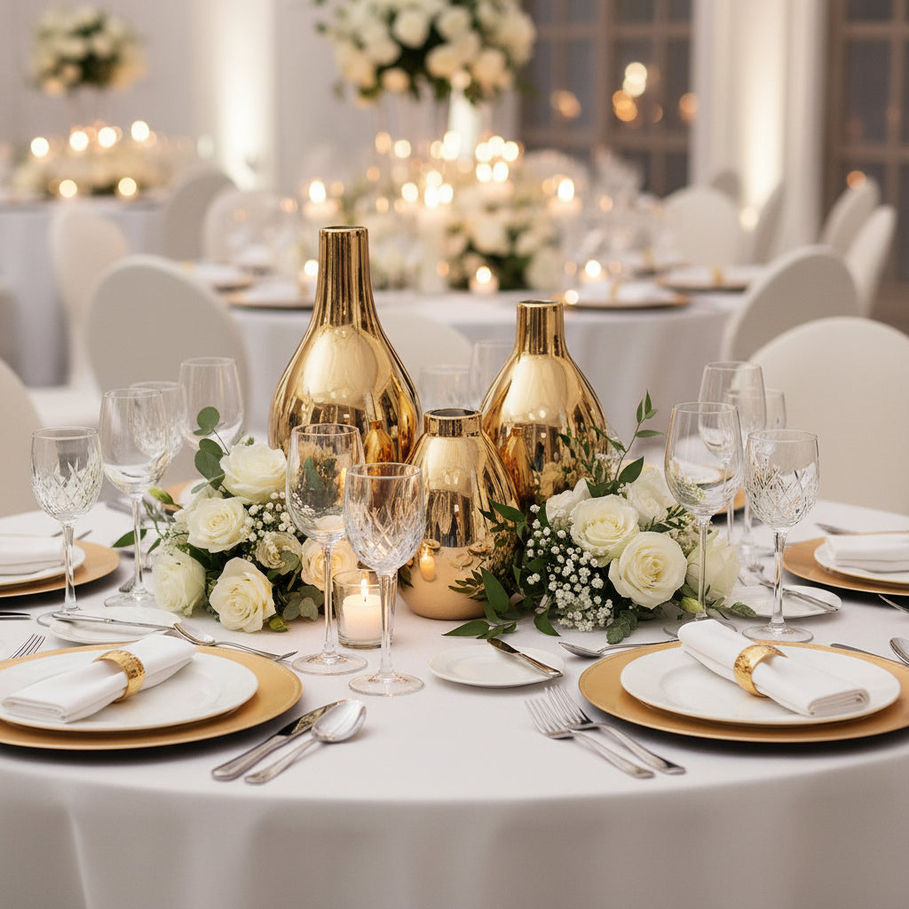 Glam Gold Metallic Vases - Set of 3