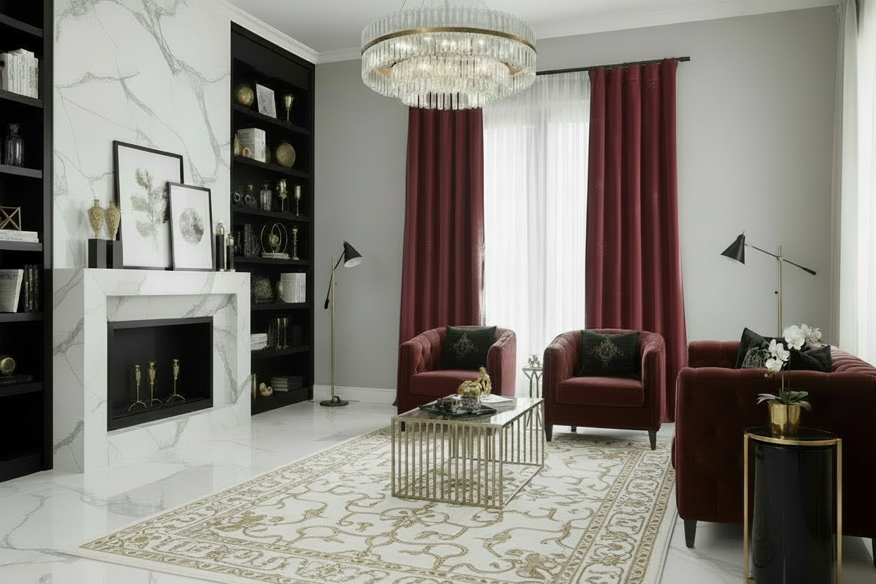 Velvet Burgundy Blackout Curtain - 1 Panel (50”W X 108”L)