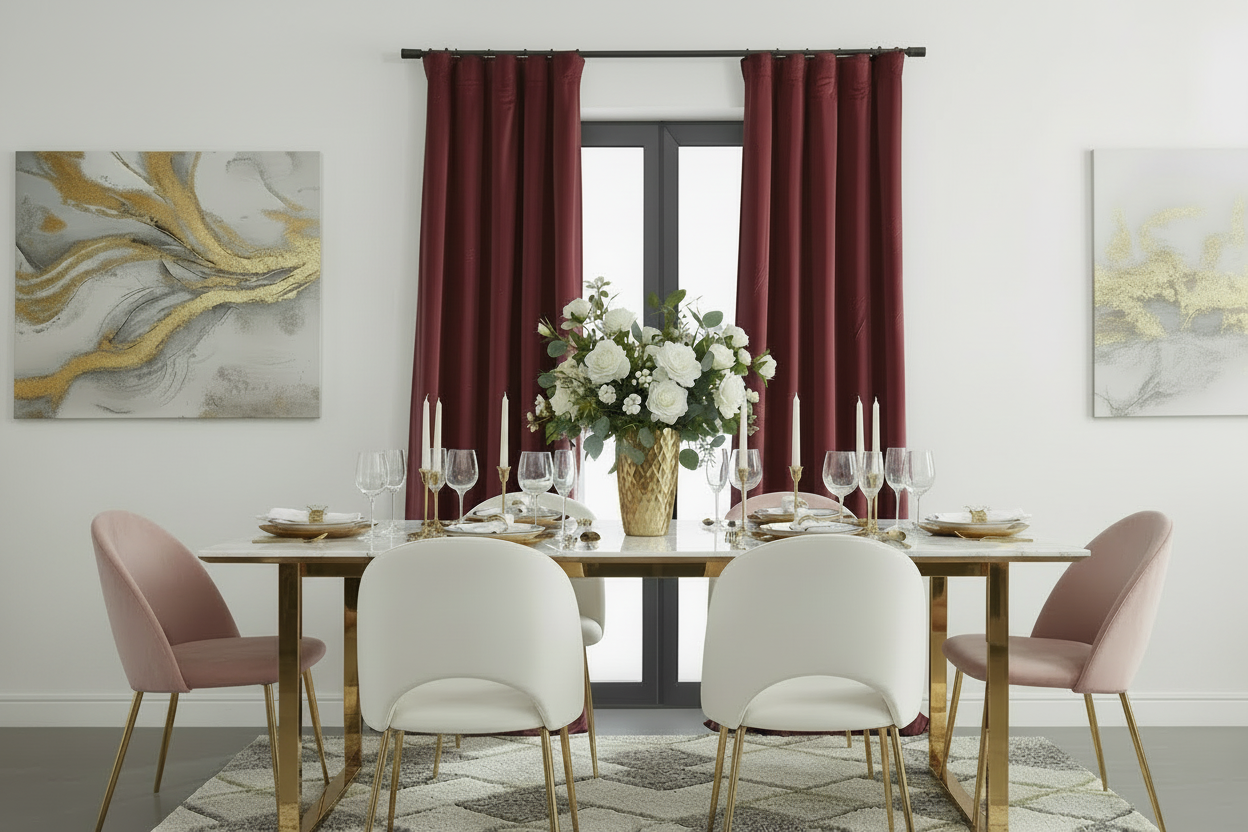 Velvet Burgundy Blackout Curtain - 1 Panel (50”W X 108”L)