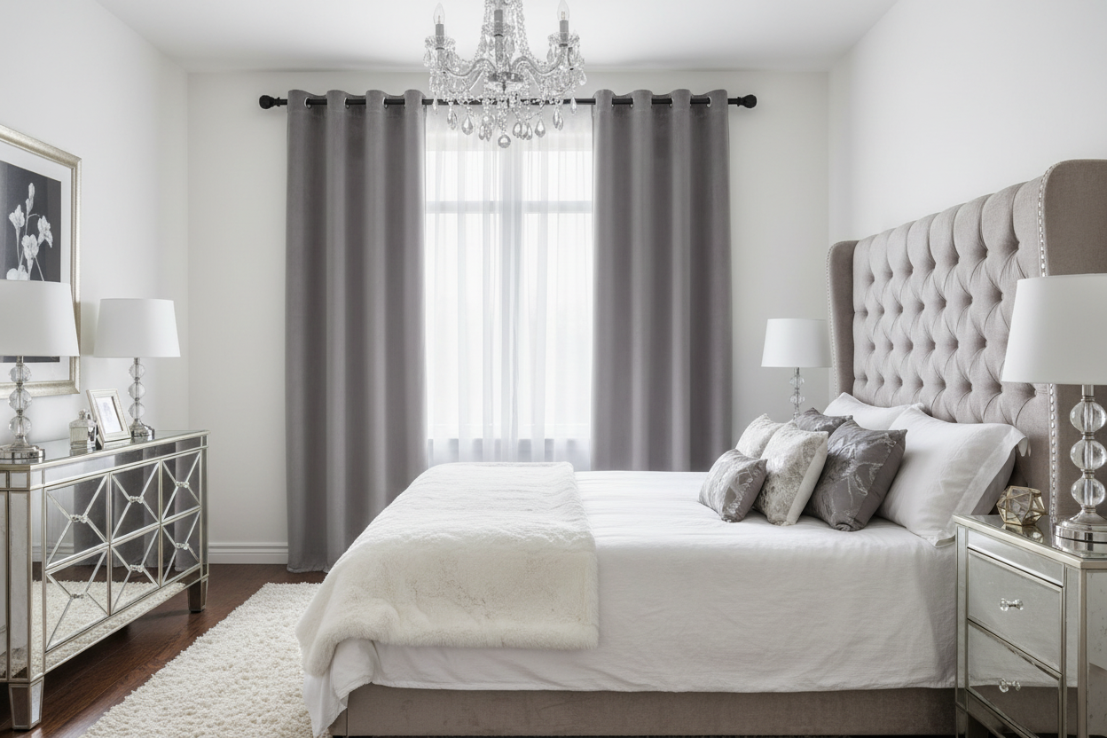 Velvet Grey Curtain - 1 Panel (52”W X 120”L)