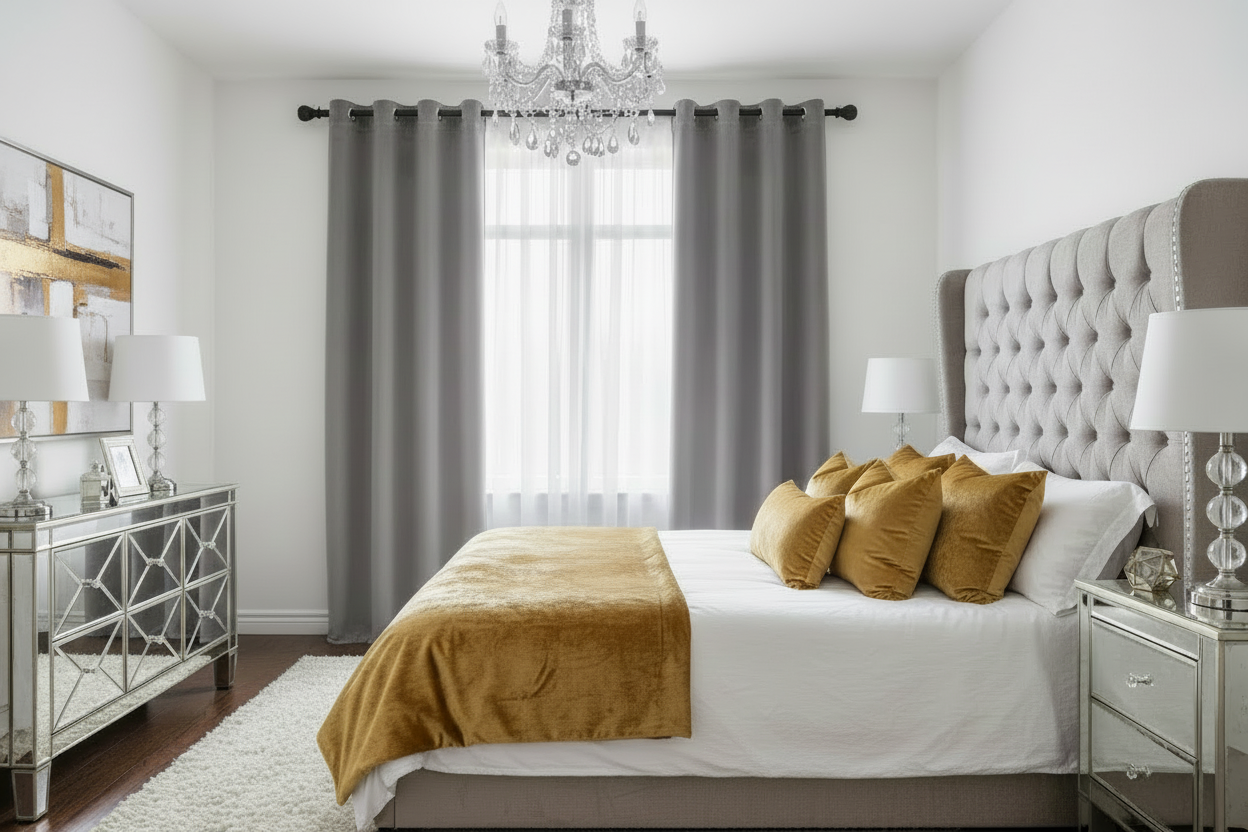 Velvet Grey Curtain - 1 Panel (52”W X 120”L)