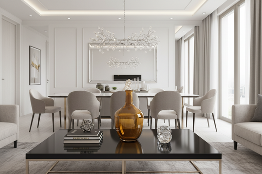 Amber Glass Vases 12” - Set of 2