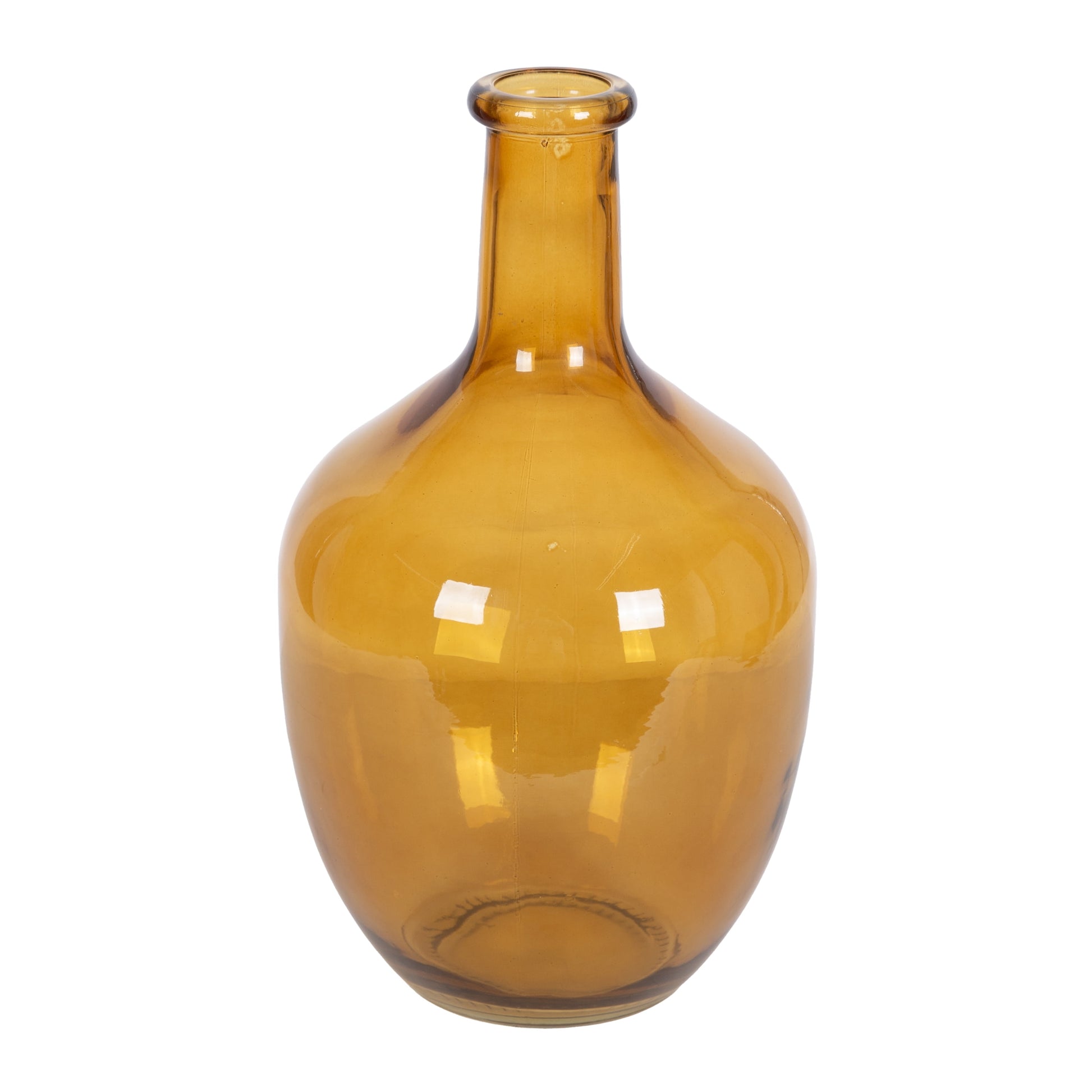 Amber Glass Vases - Set of 2