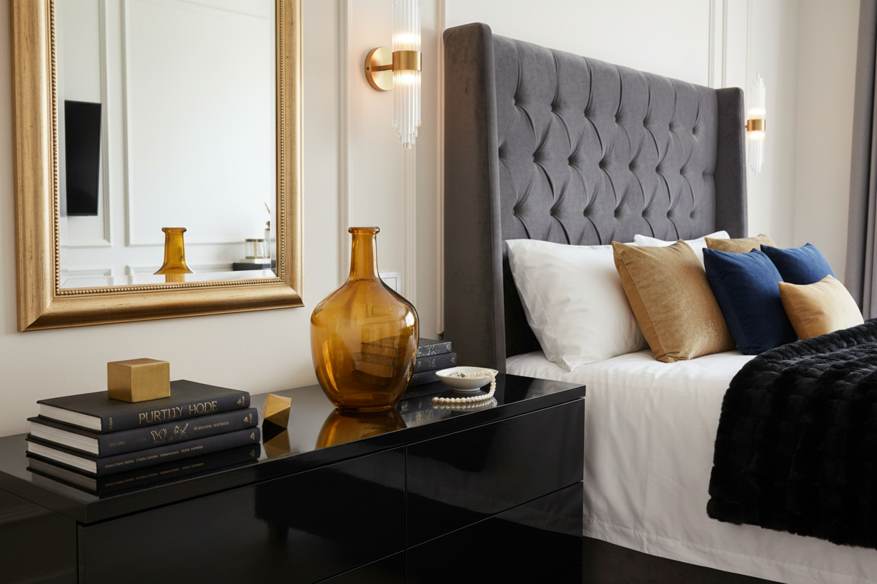 Amber Glass Vases 12” - Set of 2