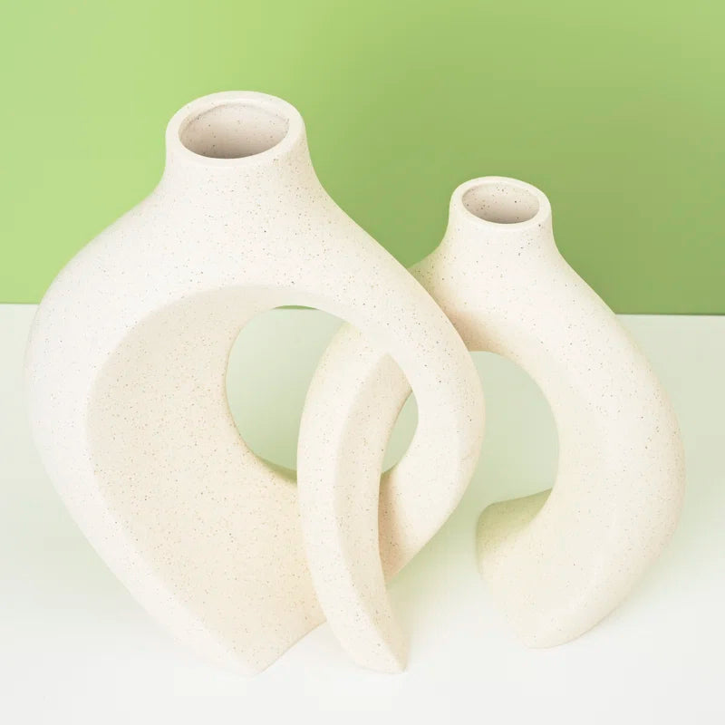Abstract Handmade Ceramic Vases - Set of 2