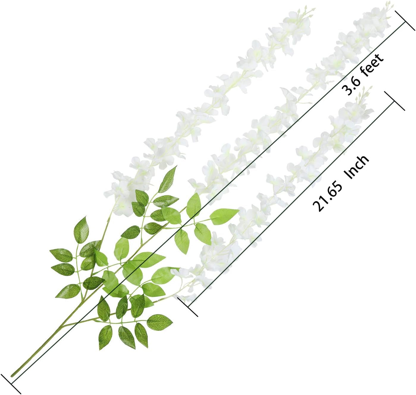  White Wisteria Vine Rattan Hanging - 24 Pack