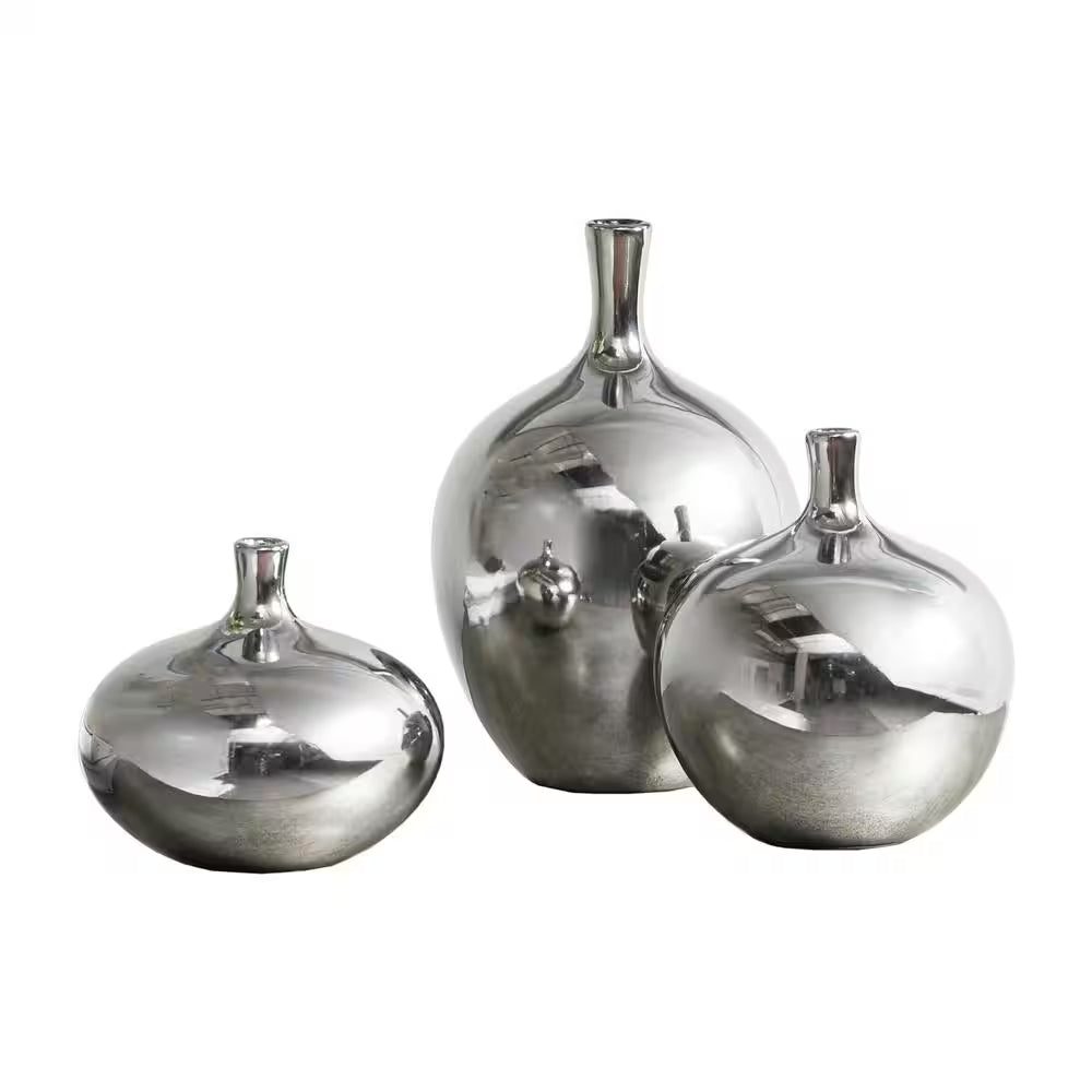 Glam  Mirrored Ceramic Vases - Set of 3