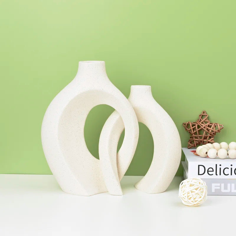 Abstract Handmade Ceramic Vases - Set of 2