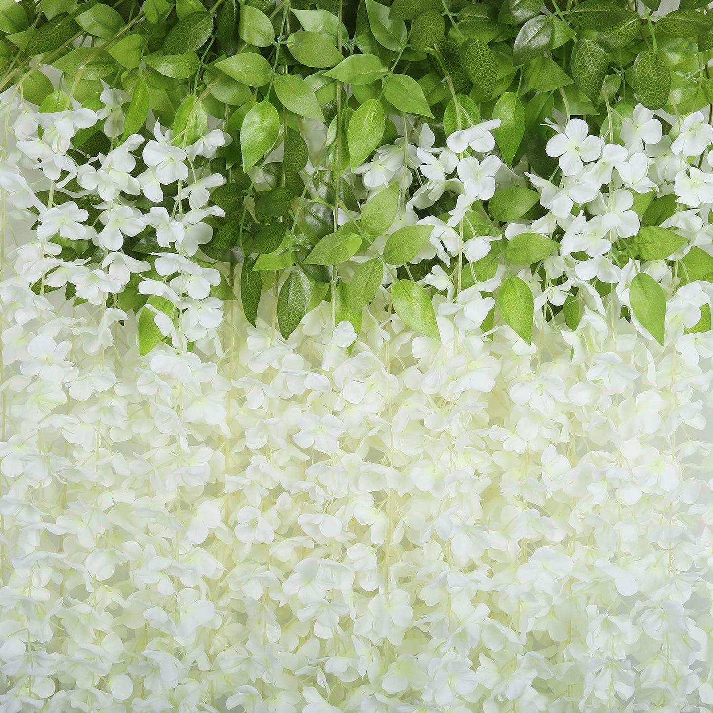  White Wisteria Vine Rattan Hanging - 24 Pack