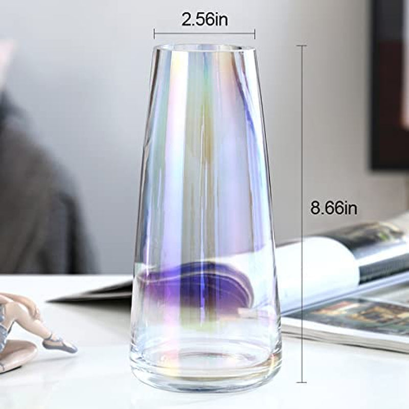 Luxury Polished Iridescent Glass Vase