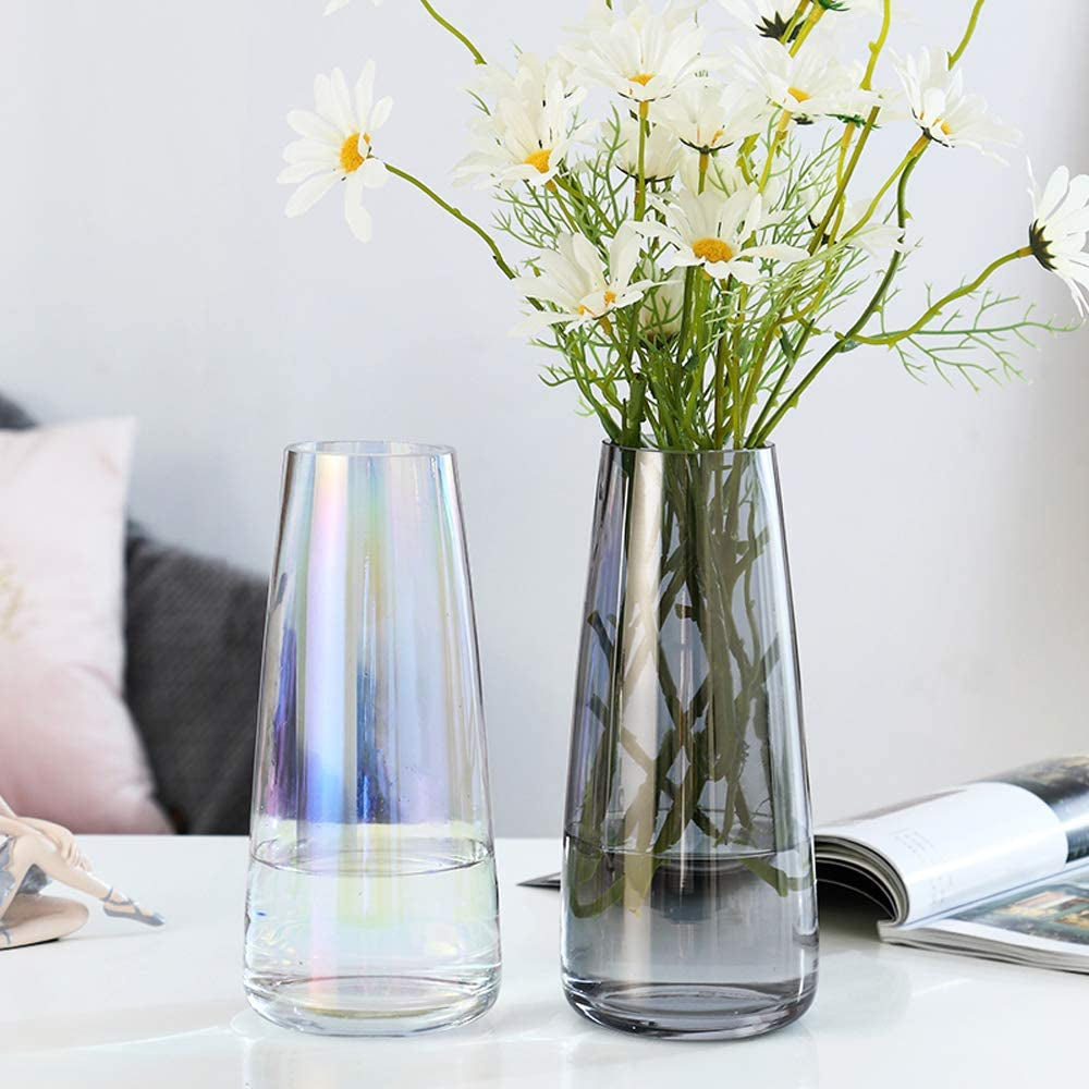 Luxury Polished Iridescent Glass Vase