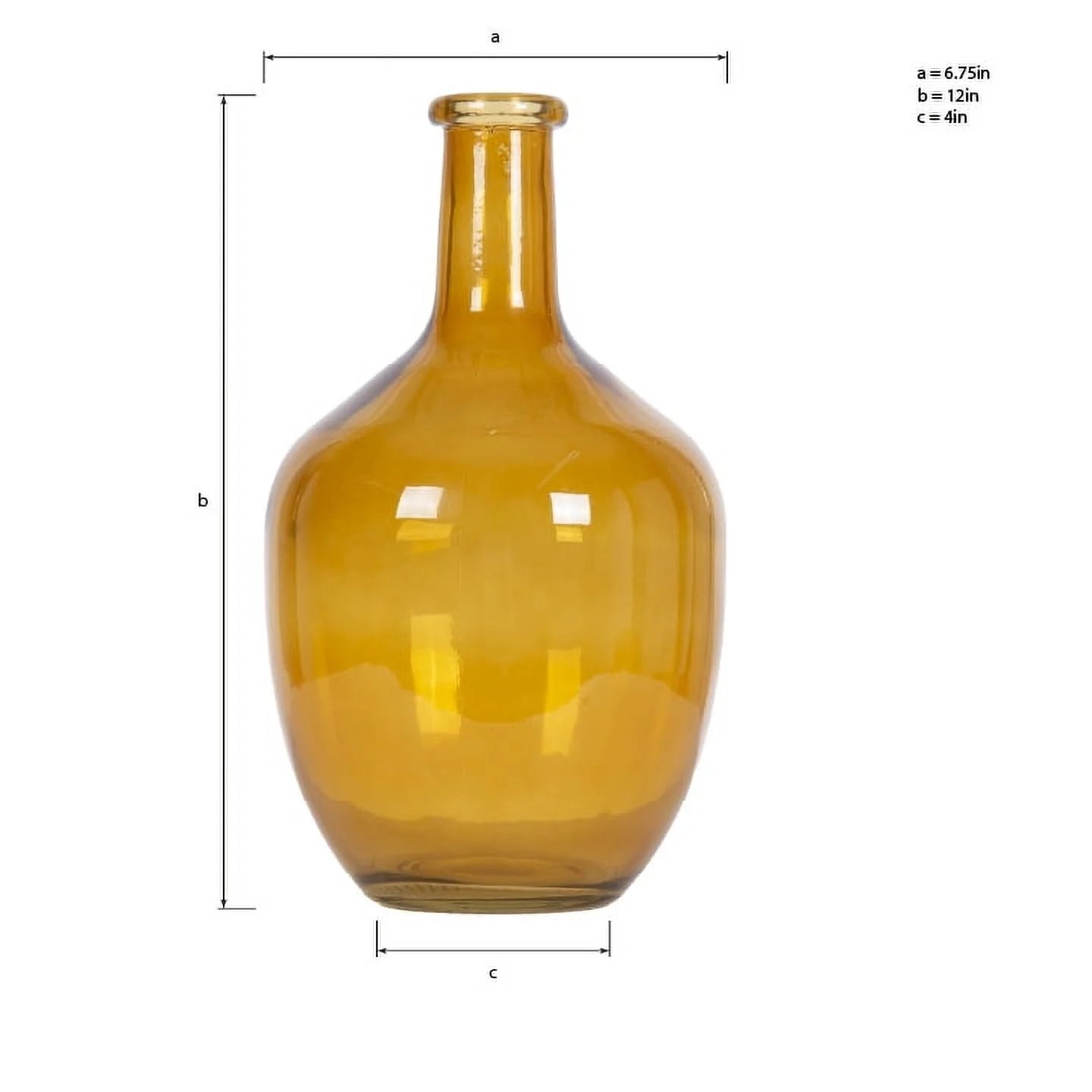 Amber Glass Vases - Set of 2