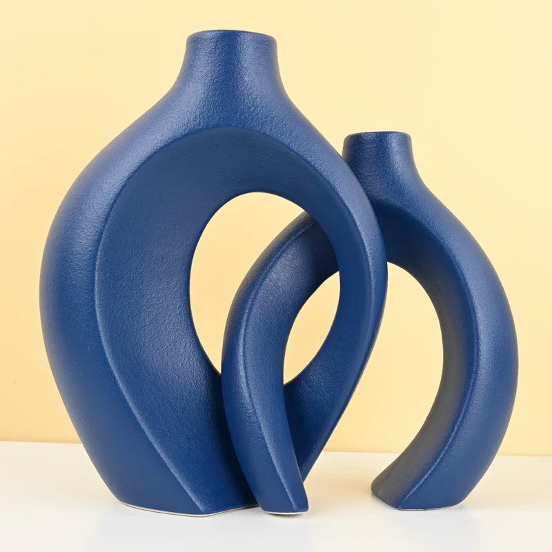 Abstract Handmade Ceramic Vases - Set of 2