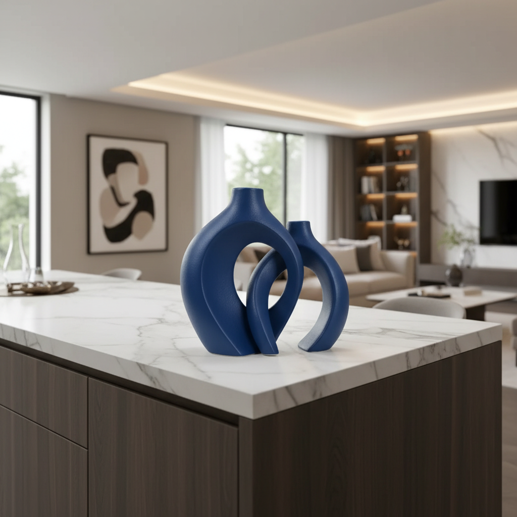 Abstract Handmade Ceramic Vases - Set of 2