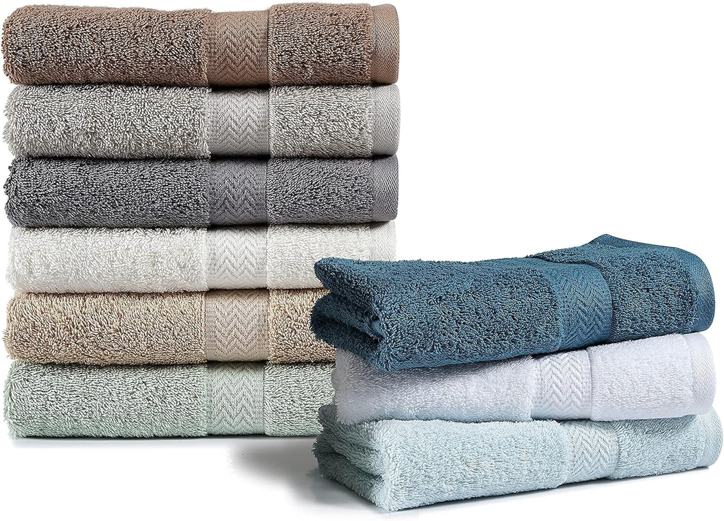 18-Piece Bath Towel Set (4 Bath Towels, 6 Hand Towels, 8 Wash Cloths) 600 GSM Bath Towels for Bathroom, Absorbent, Hotel Towels for Bathroom Daily Use, Bath Linens Set -Ash