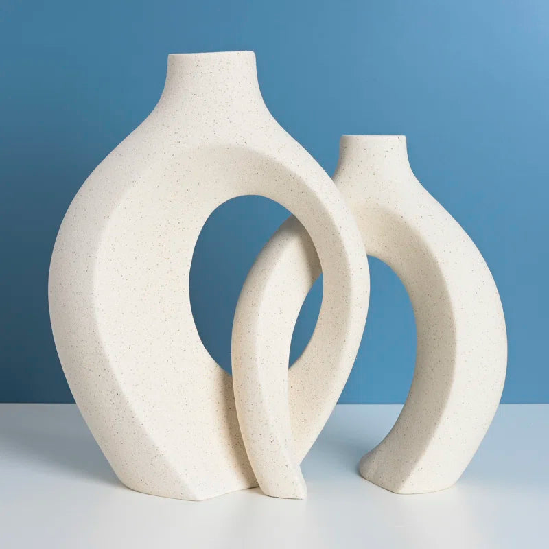 Abstract Handmade Ceramic Vases - Set of 2