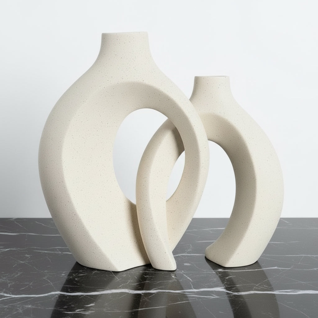 Abstract Handmade Ceramic Vases - Set of 2