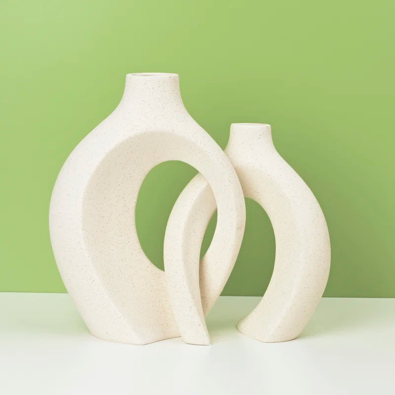 Abstract Handmade Ceramic Vases - Set of 2