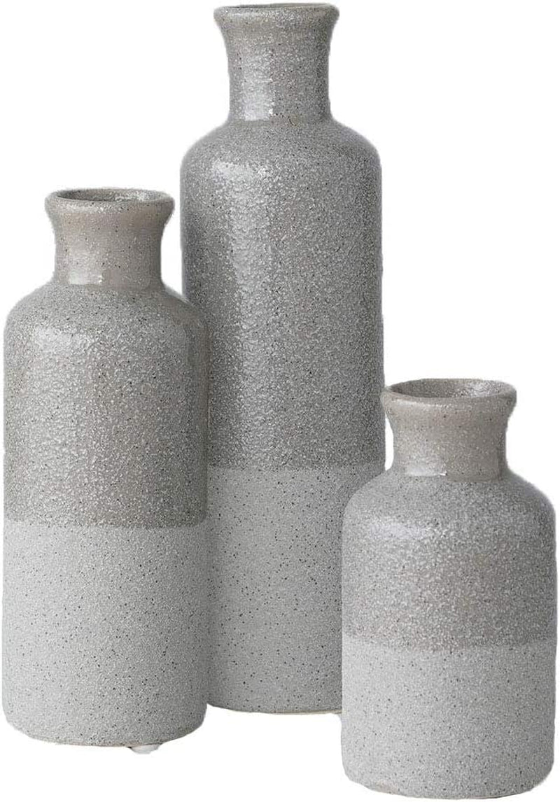 Modern Grey Ceramic Vases - Set of 3