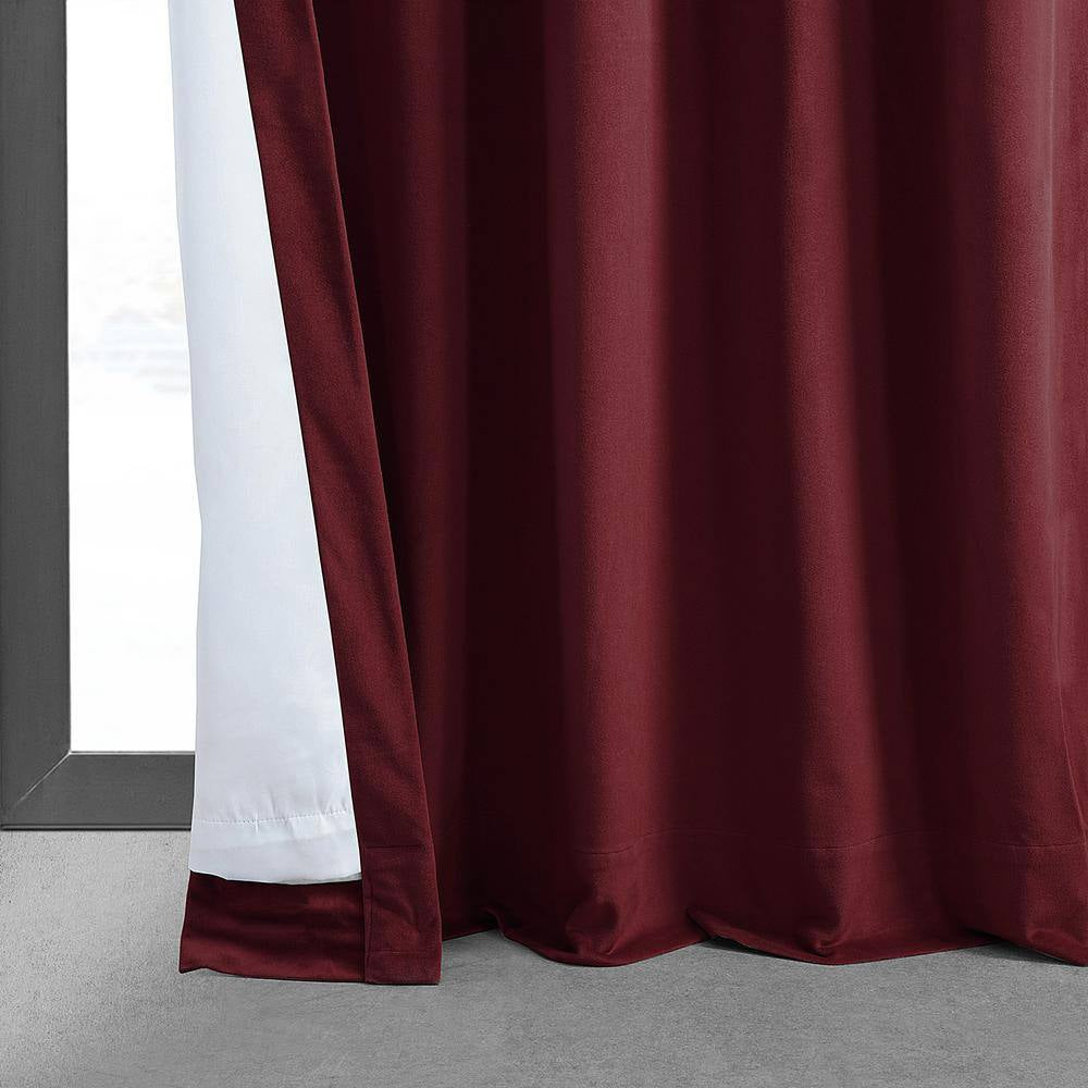 Burgundy Velvet Rod Pocket Blackout Curtain - 50 In. W X 108 In. L (1 Panel)
