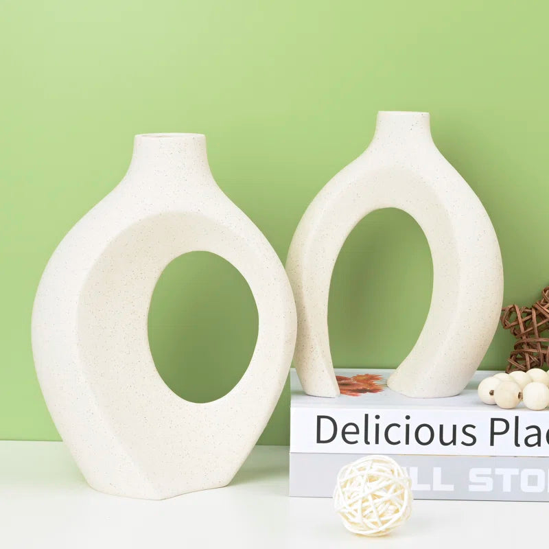 Abstract Handmade Ceramic Vases - Set of 2