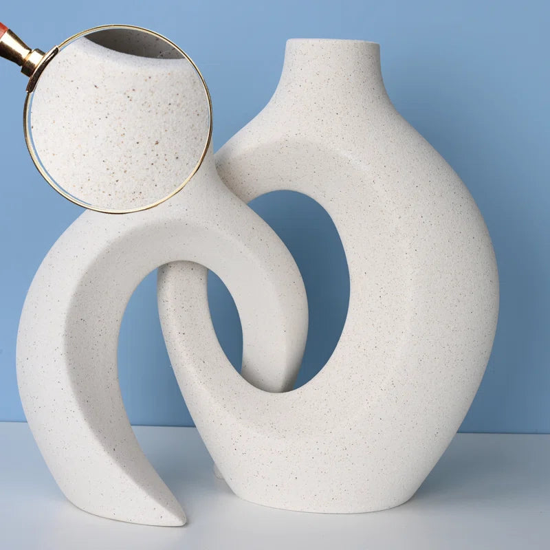 Abstract Handmade Ceramic Vases - Set of 2