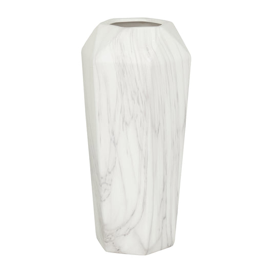 Luxury Faux Marble White Ceramic Vase