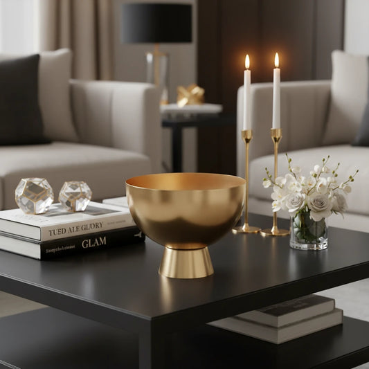 Glam Gold Corla Handmade Metal Decorative Bowl