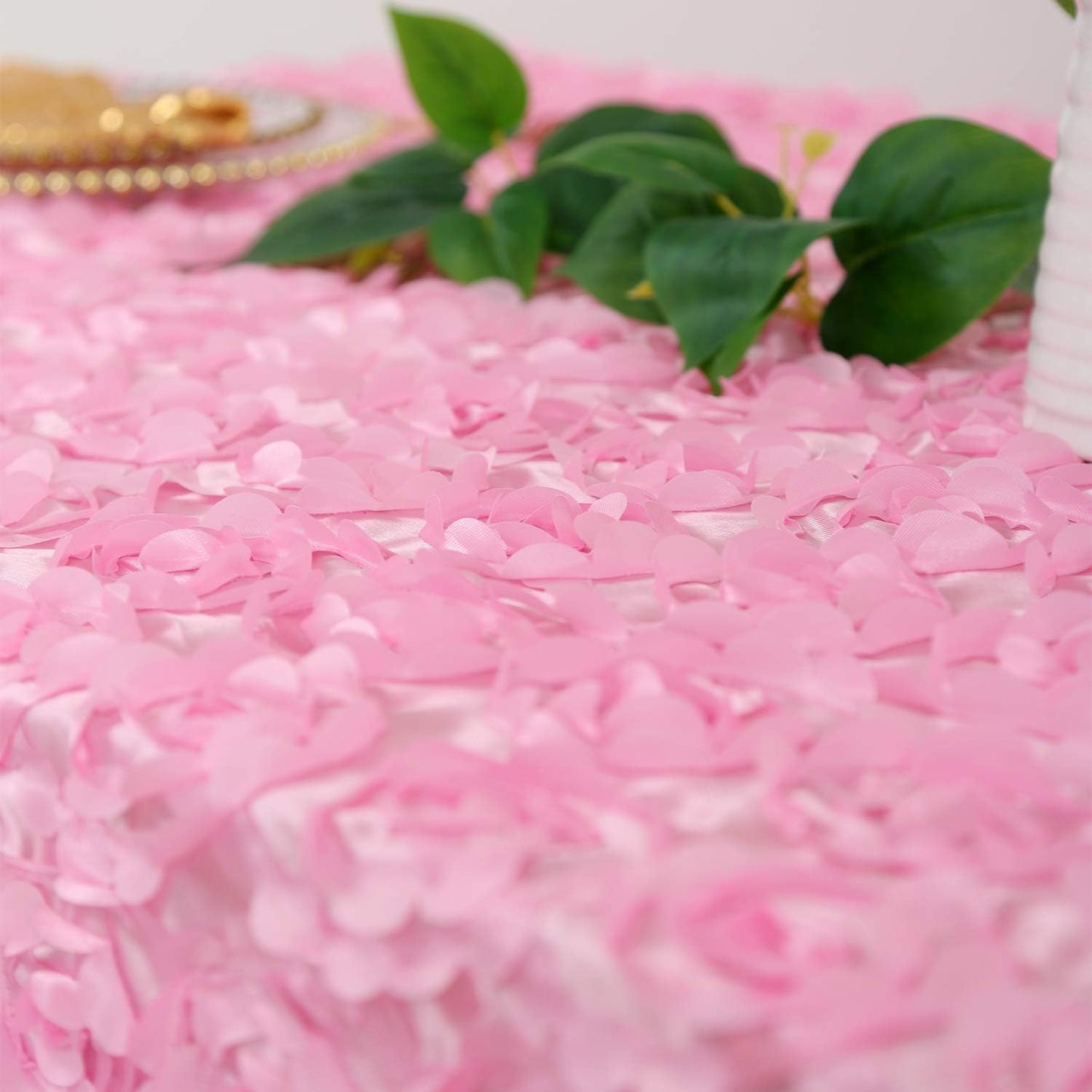 Satin Pink Rosette Tablecloth - Qty 1 (50X80 Inches)
