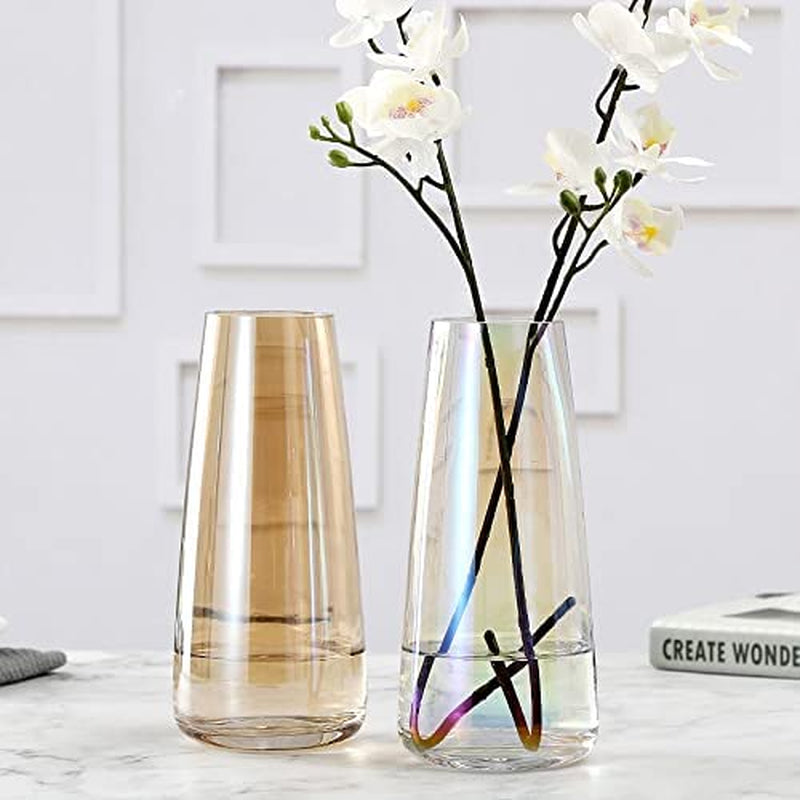 Luxury Polished Iridescent Glass Vase