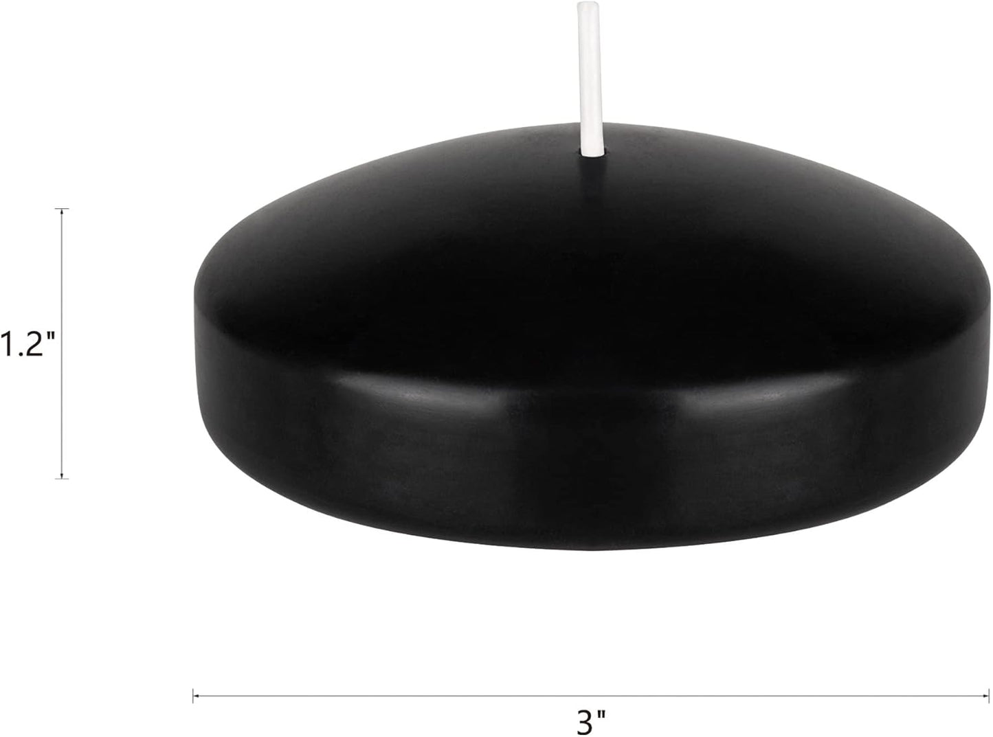 12 Pcs Unscented Black Floating Candles, Hand Poured Wax Candle 3 Inch Diameter, Home Décor, Wedding Receptions, Baby Showers, Birthdays, Centerpieces, Celebrations, Meditations, Spas