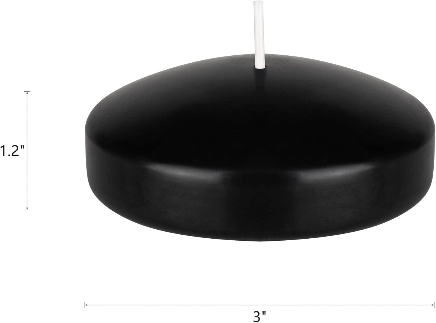 12 Pcs Unscented Black Floating Candles, Hand Poured Wax Candle 3 Inch Diameter, Home Décor, Wedding Receptions, Baby Showers, Birthdays, Centerpieces, Celebrations, Meditations, Spas
