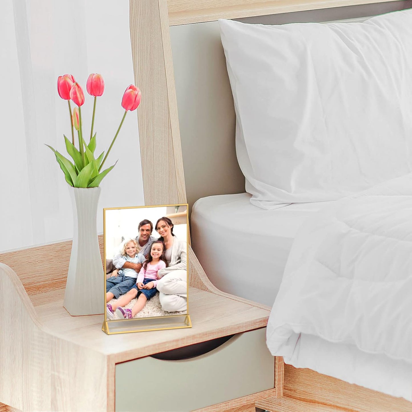 Gold Border Acrylic Table Number Holder -   6 Pack (5 X 7”)