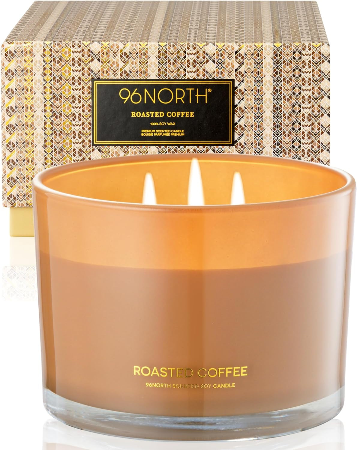 Luxury Aromatherapy Roasted Coffee Natural Soy Candle - 3 Wick