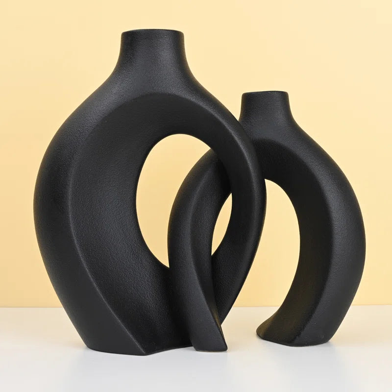 Abstract Handmade Ceramic Vases - Set of 2