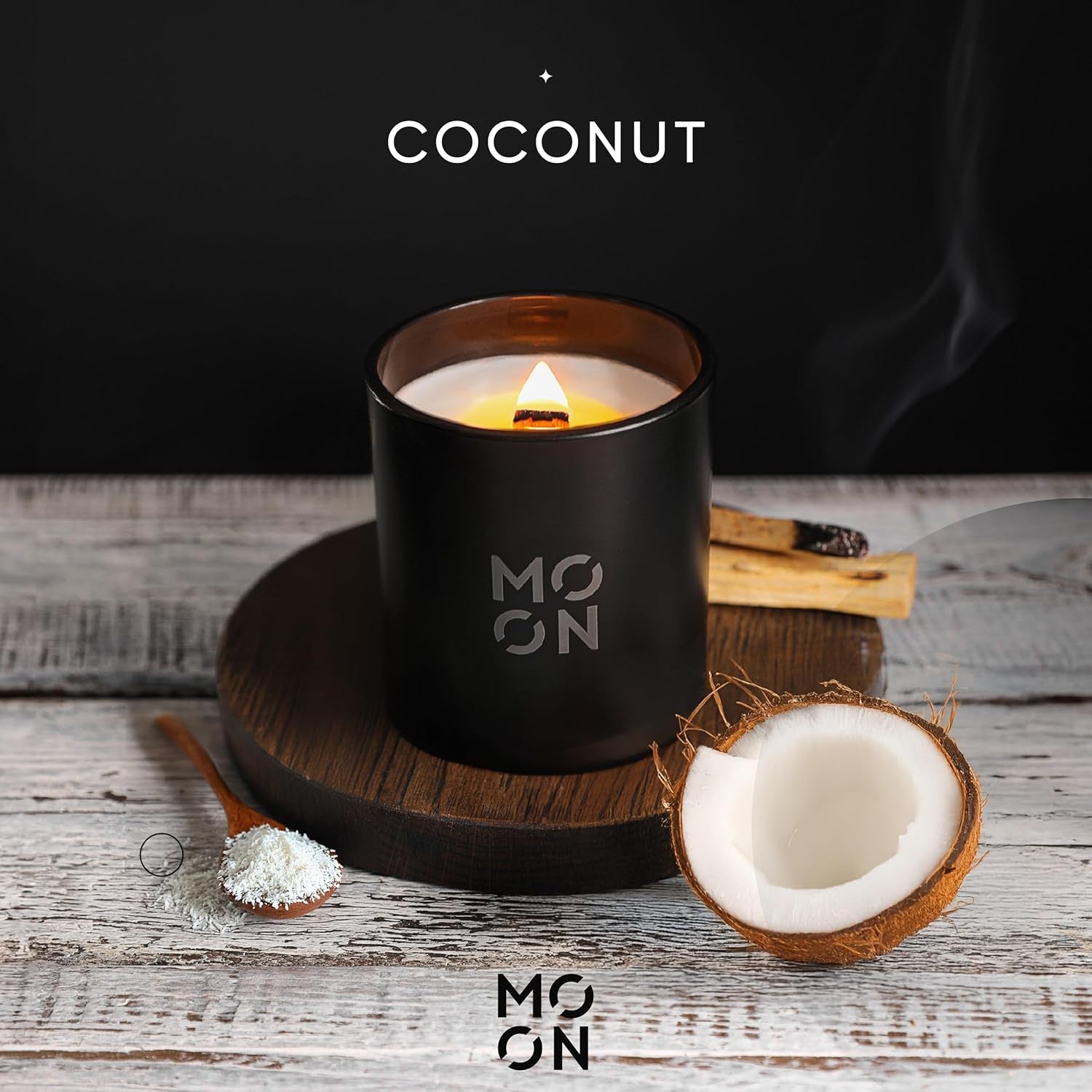 Luxury Aromatherapy Coconut Wood Wick Natural Soy Candle 