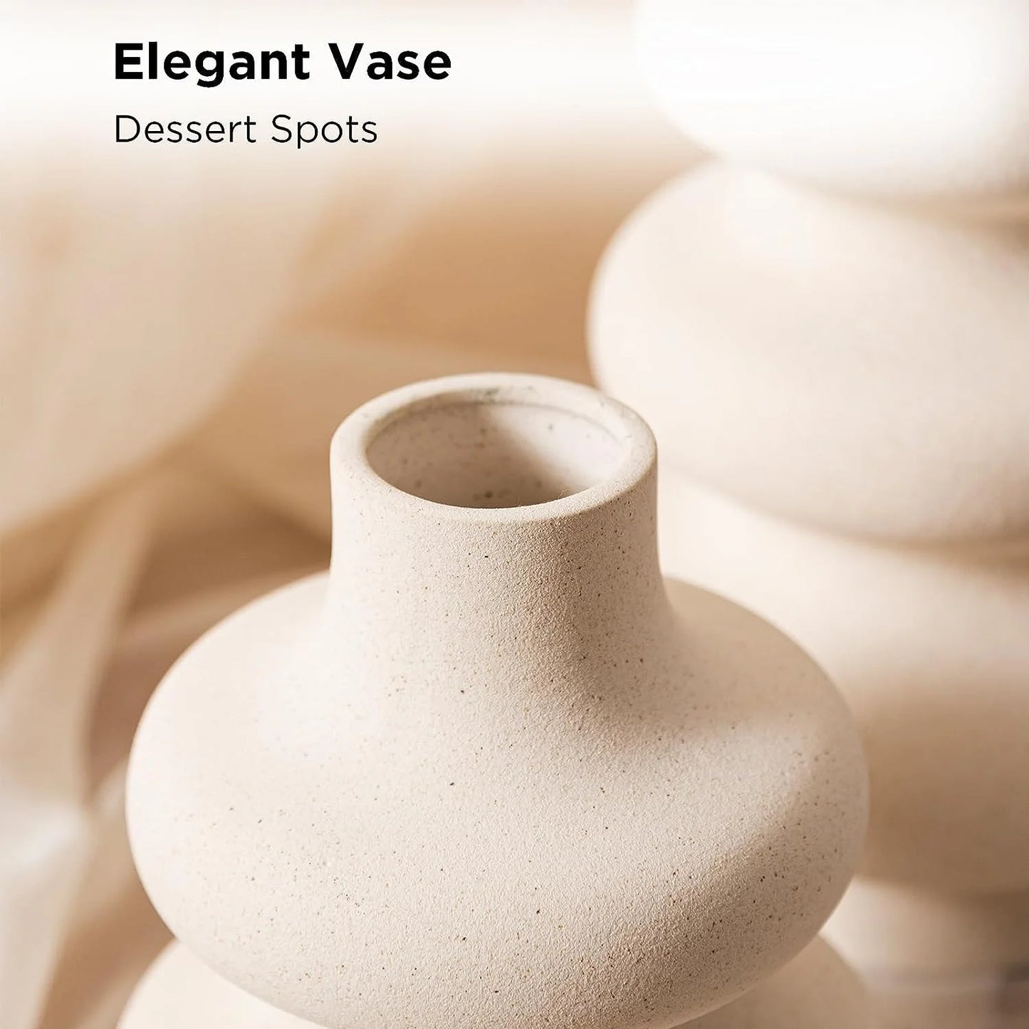 Modern Unique Matte Ceramic Vases - Set of 2 